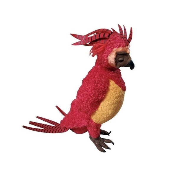 Harry Potter Fawkes Phoenix Plush Red Bird Felt Tail Crest Noble Collection 17” - Picture 12 of 12